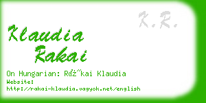 klaudia rakai business card